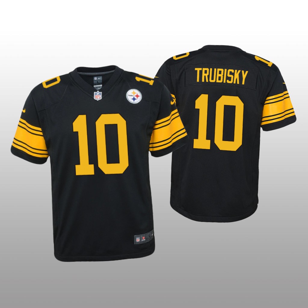 Pittsburgh Steelers Mitchell Trubisky Black Jersey Alternate Game - Youth
