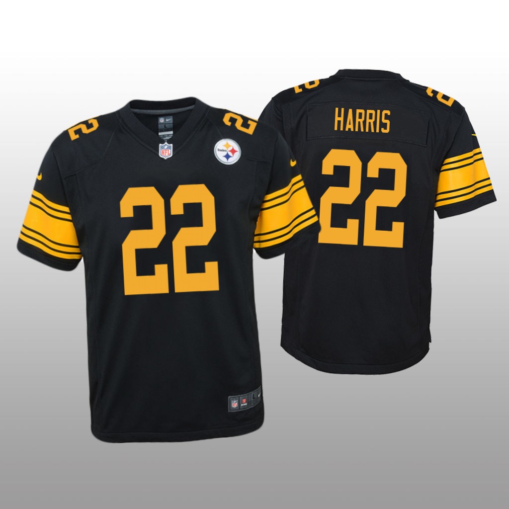 Pittsburgh Steelers Najee Harris Black Jersey Color Rush Game - Youth