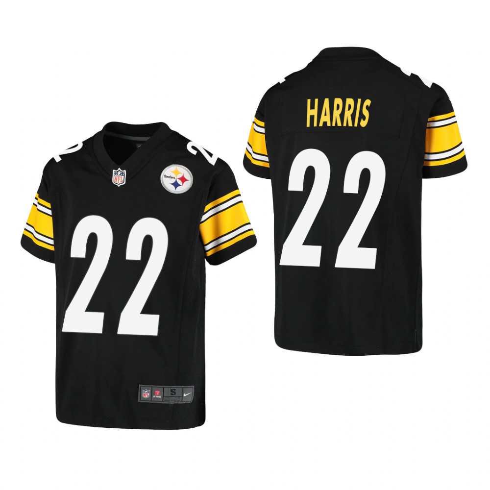 Pittsburgh Steelers Najee Harris Black Jersey Game - Youth