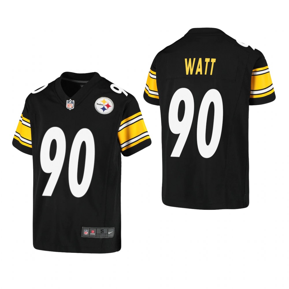 Pittsburgh Steelers T.J. Watt Black Jersey Game - Youth