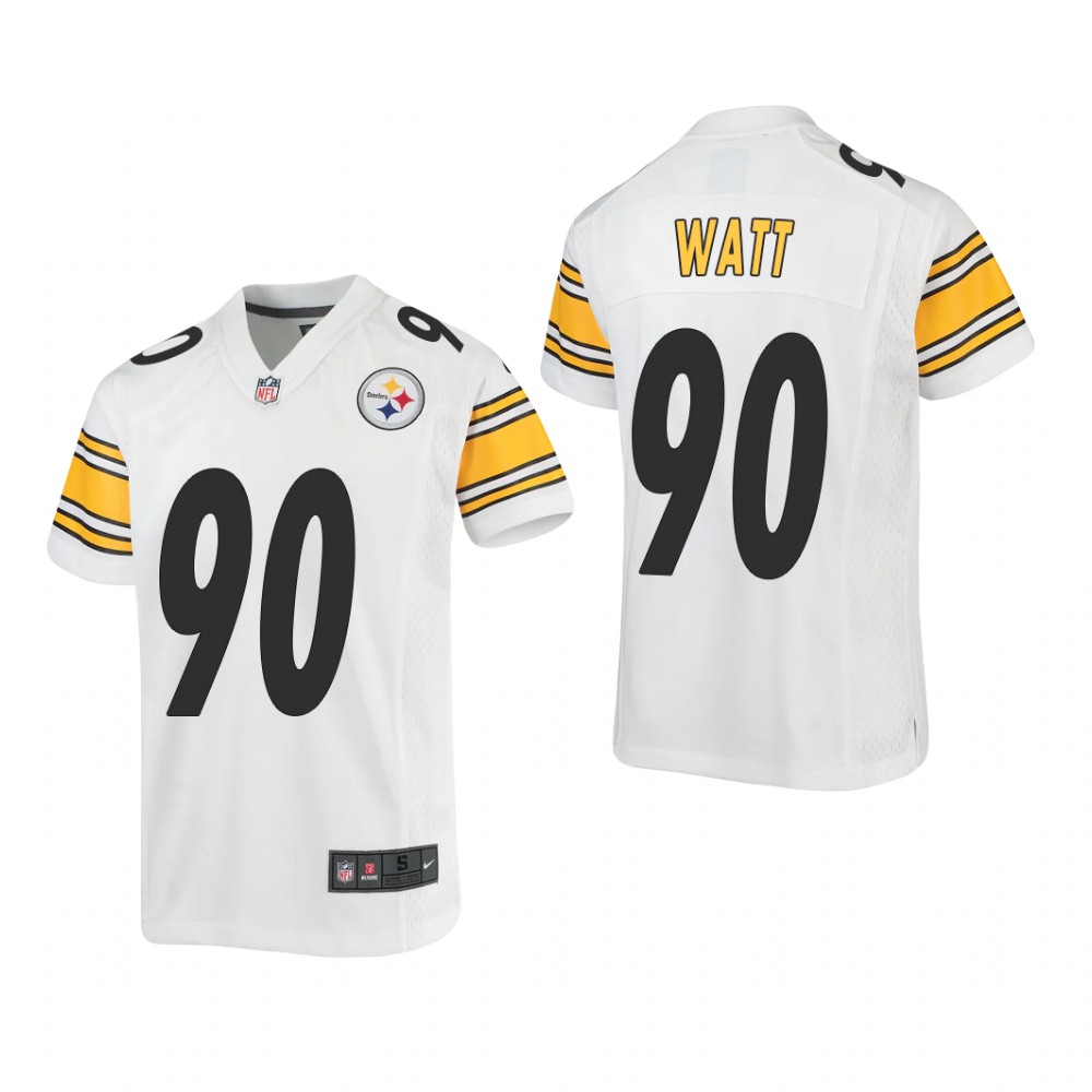 Pittsburgh Steelers T.J. Watt White Jersey Game - Youth