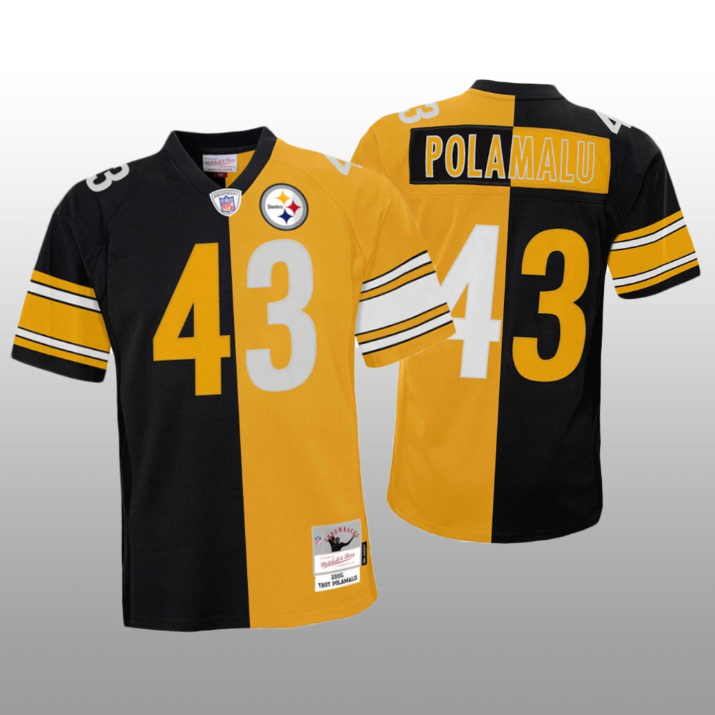 Pittsburgh Steelers Troy Polamalu Black Gold Jersey Split Legacy - Youth