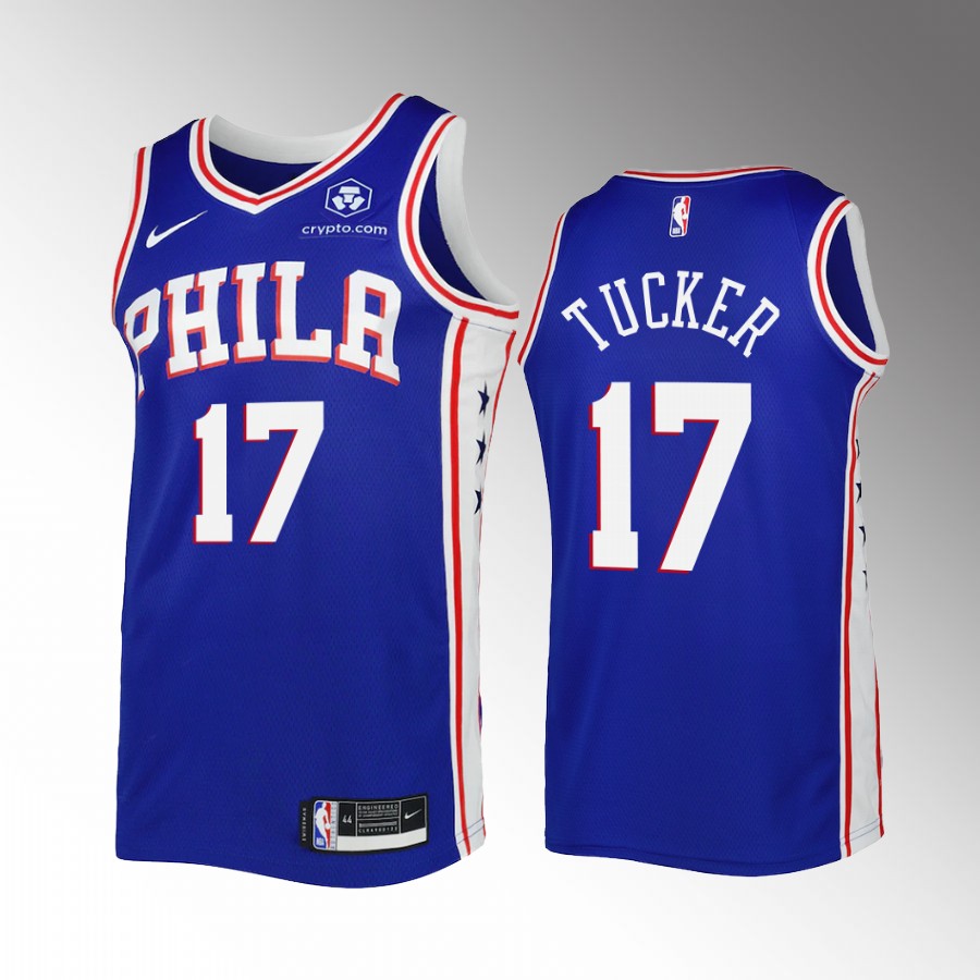 P.J. Tucker Philadelphia 76ers Royal #17 Icon Edition Jersey Swingman