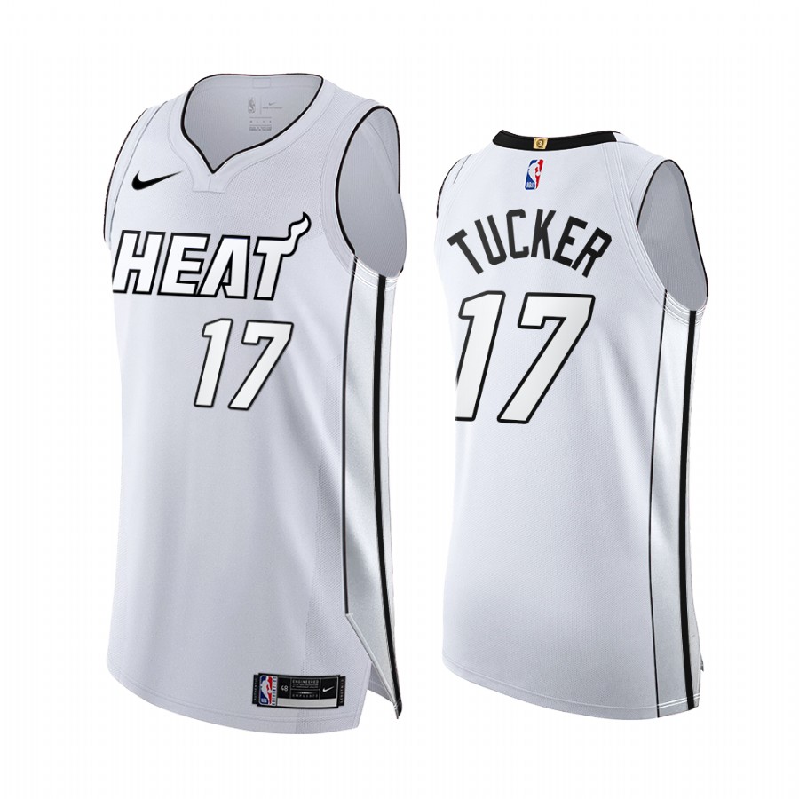 P.J. Tucker White Hot #17 Miami Heat Playoffs Jersey