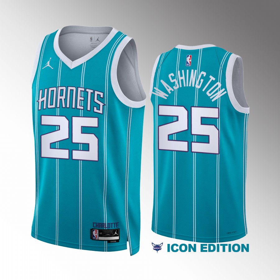 P.J. Washington Charlotte Hornets #25 Teal Jersey Icon Edition Swingman