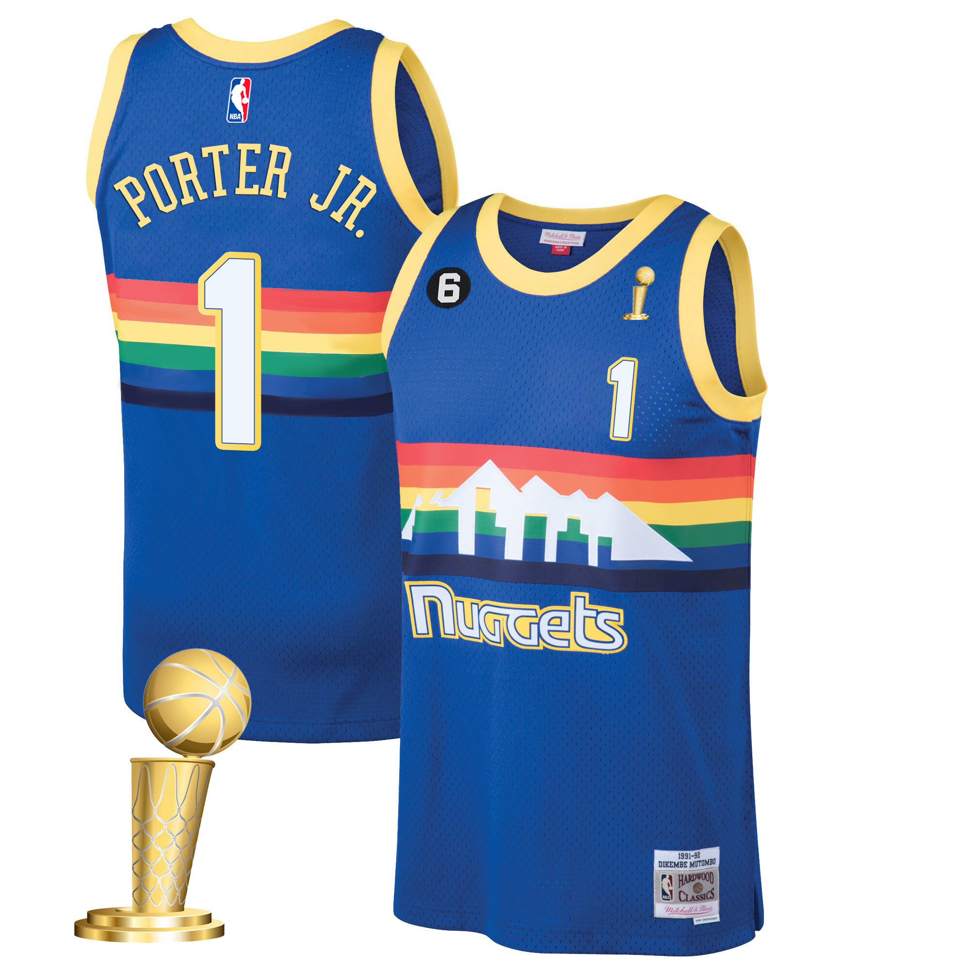 Porter Jr. Men's Denver Nuggets Champions Collection Blue Classic Jersey - All Stitched