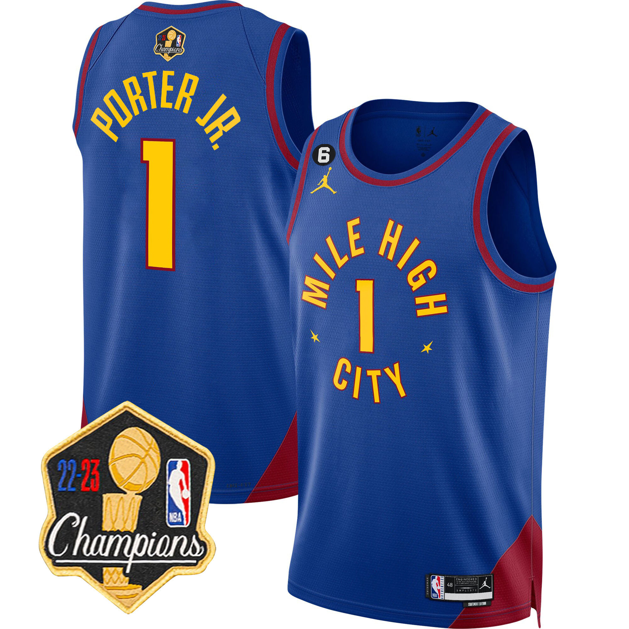 Porter Jr. Men's Denver Nuggets Champions Limited Patch Statement Jersey - All Stitched