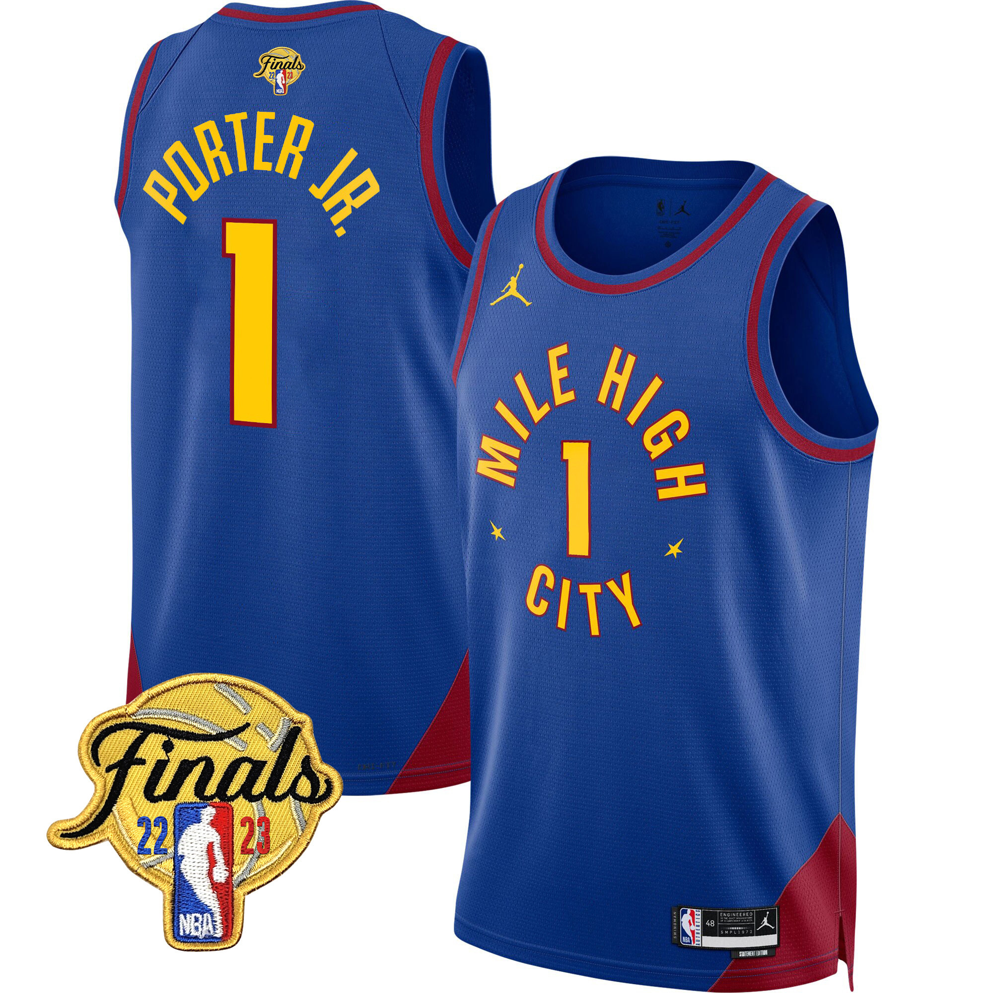 Porter Jr. Men's Denver Nuggets Finals Patch Collection V2 Statement Jersey - All Stitched