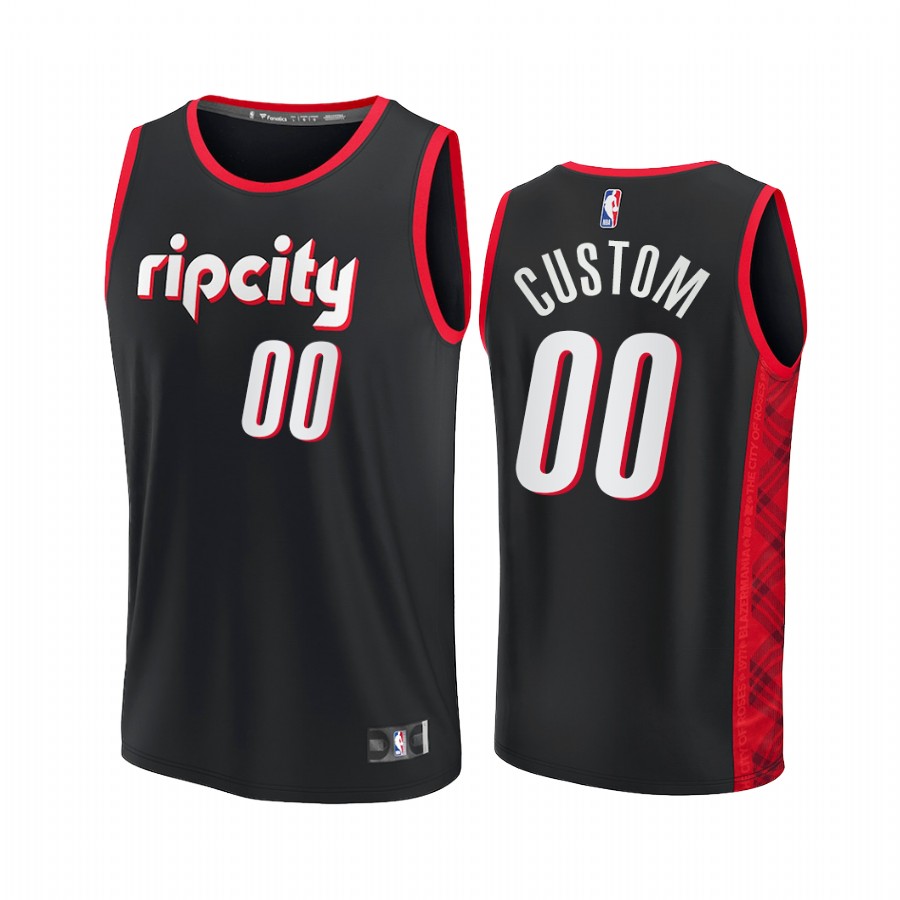 Portland Trail Blazers #00 Custom Jersey 75th City Edition Black