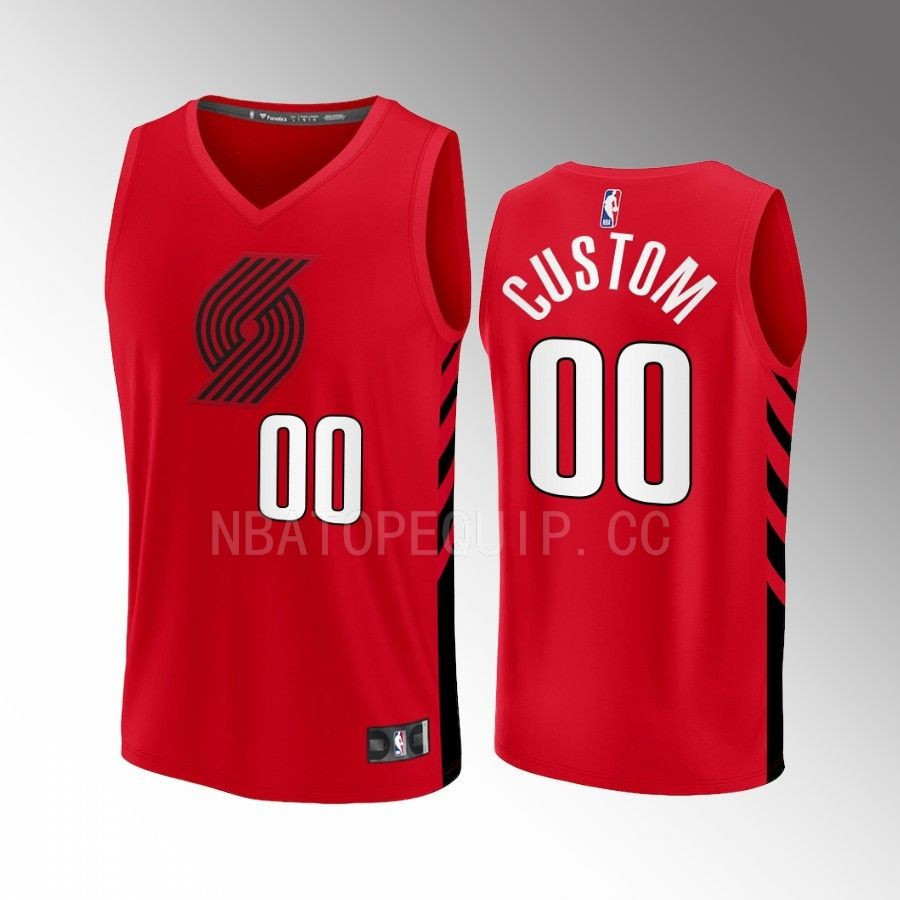 Portland Trail Blazers 00 Custom Statement Edition Men Jersey Fast Break Player Red