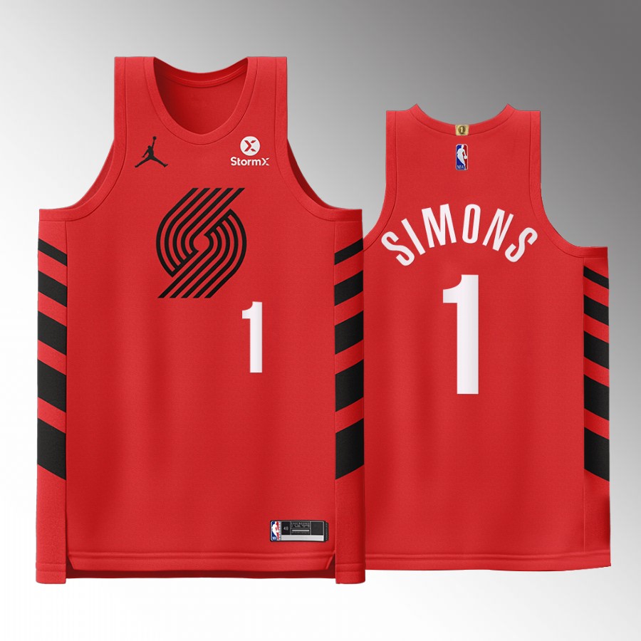 Portland Trail Blazers #1 Anfernee Simons Red Jersey Statement Edition