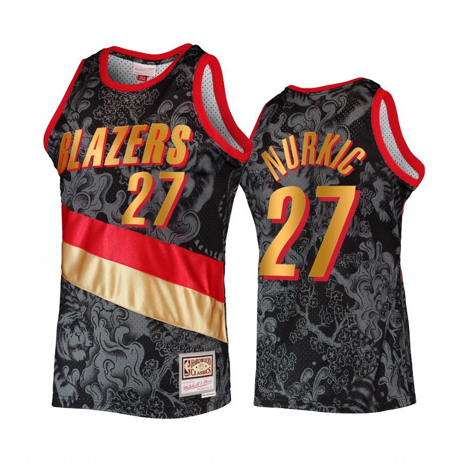 Portland Trail Blazers Lunar New Year Jusuf Nurkic Jersey Black Throwback