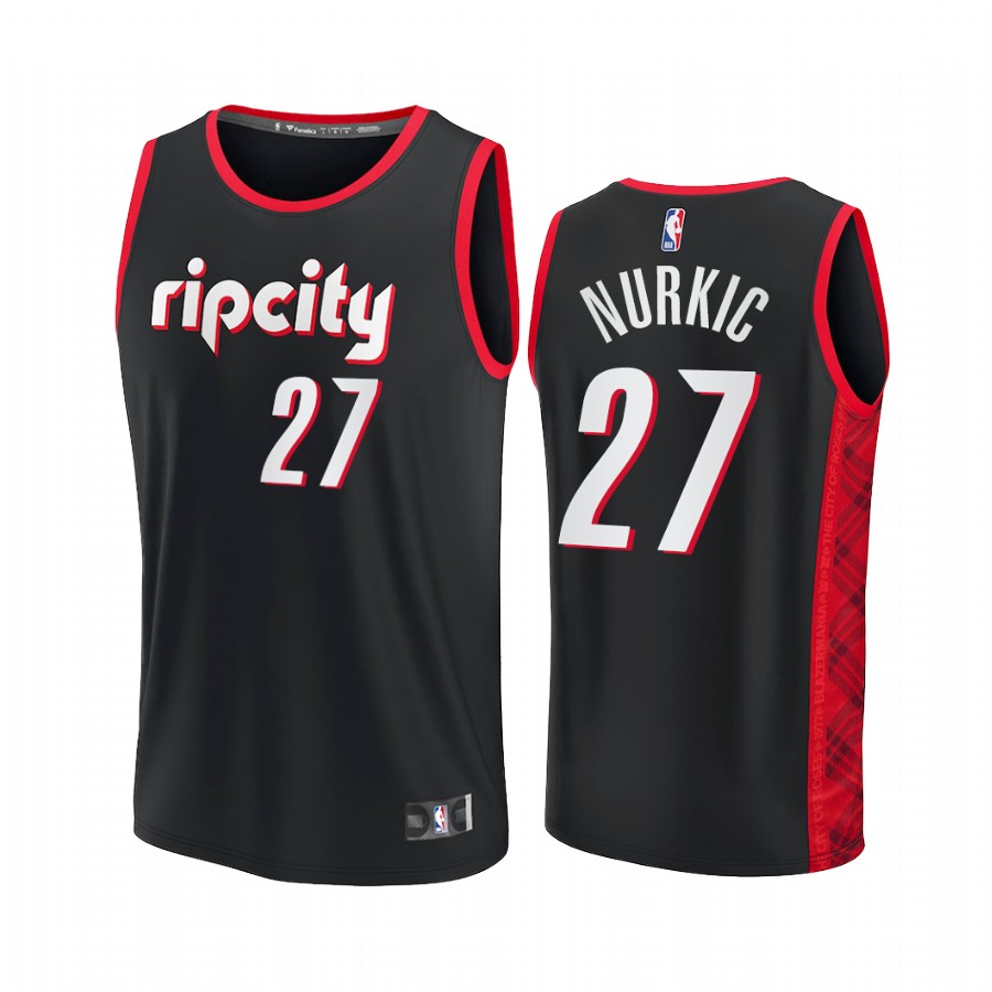 Portland Trail Blazers #27 Jusuf Nurkic Jersey 75th City Edition Black