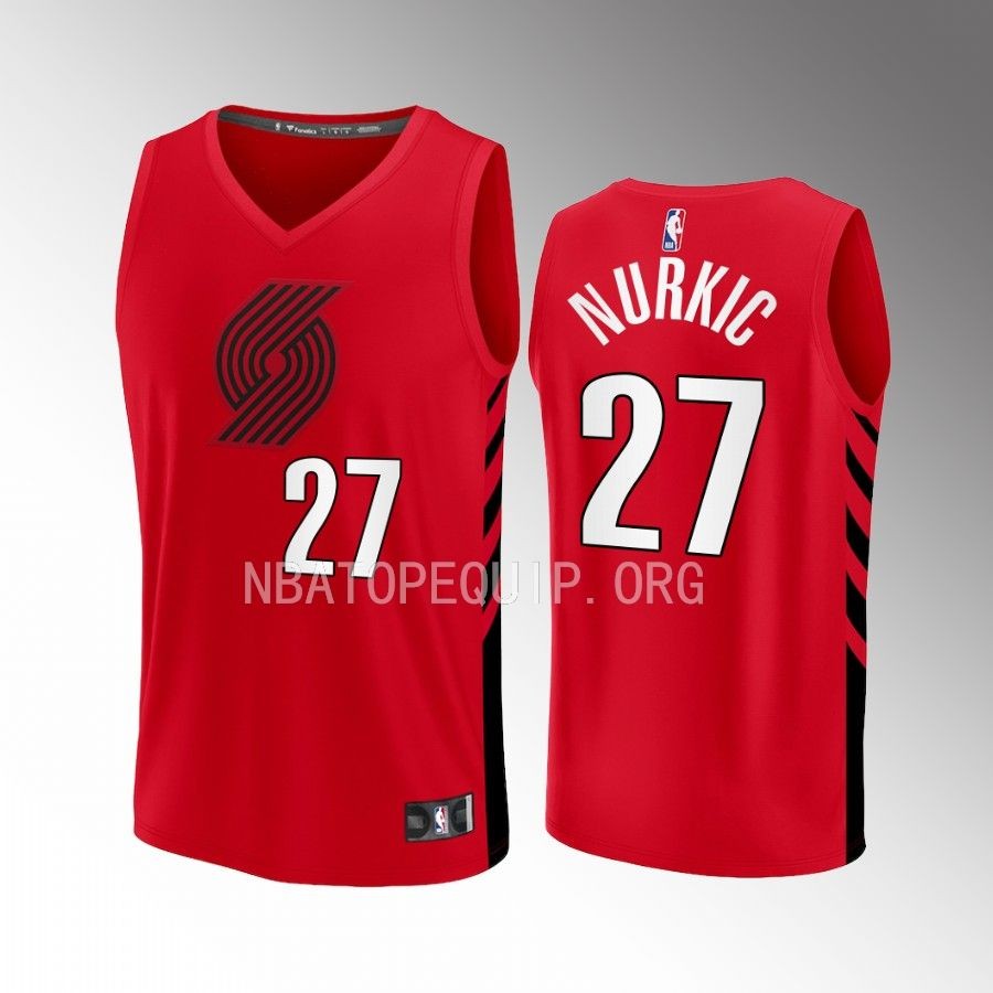 Portland Trail Blazers #27 Jusuf Nurkic Statement Edition Jersey Fast Break Player Red