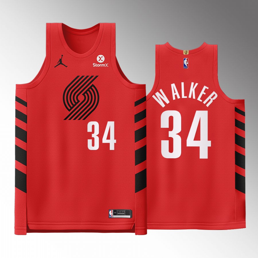 Portland Trail Blazers #34 Jabari Walker Red Jersey Statement Edition