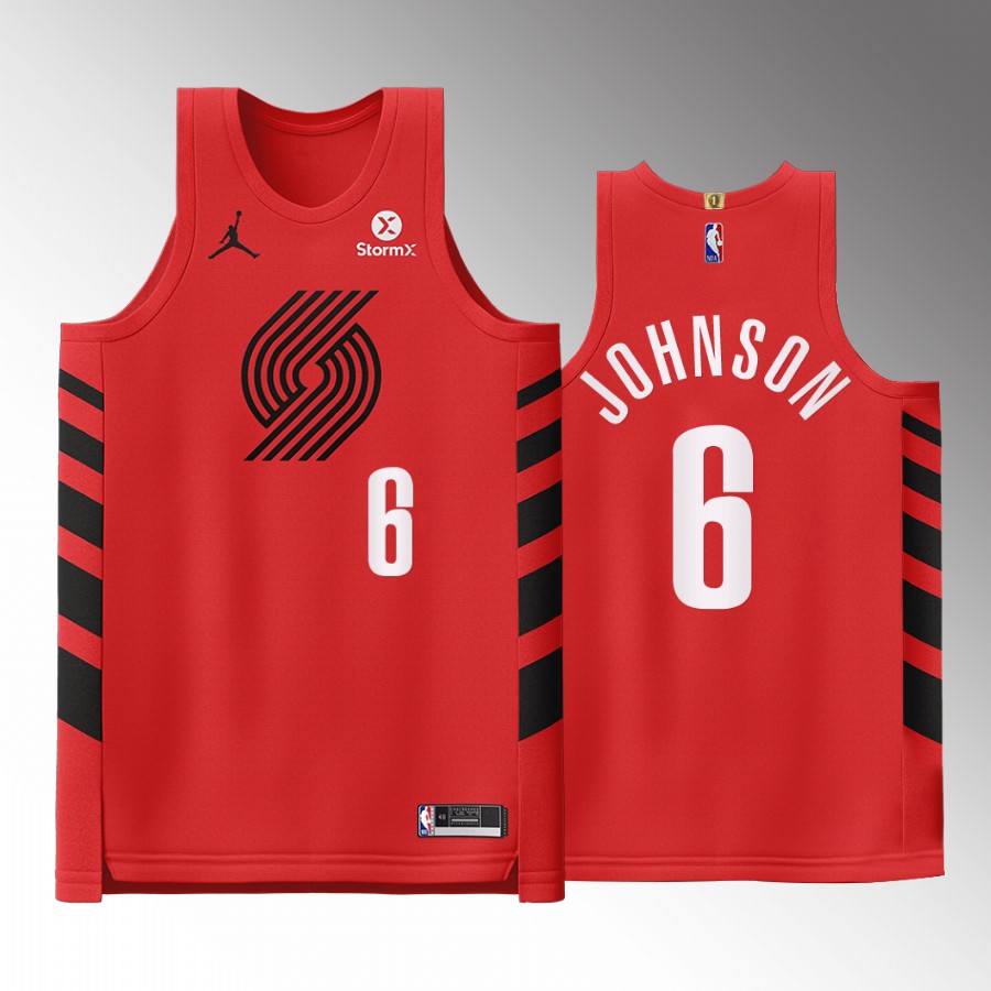 Portland Trail Blazers #6 Keon Johnson Red Jersey Statement Edition
