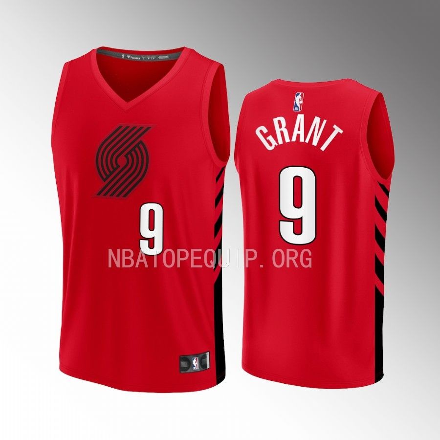 Portland Trail Blazers #9 Jerami Grant Statement Edition Jersey Fast Break Player Red