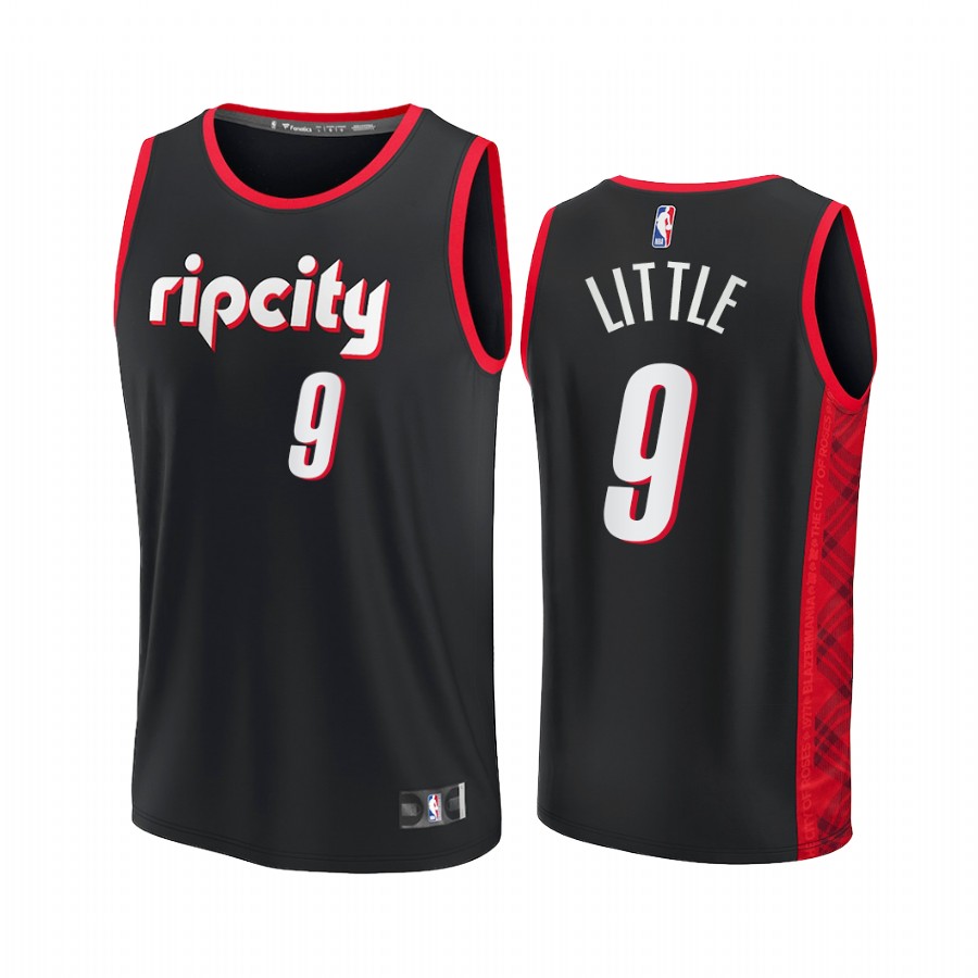 Portland Trail Blazers #9 Nassir Little Jersey 75th City Edition Black
