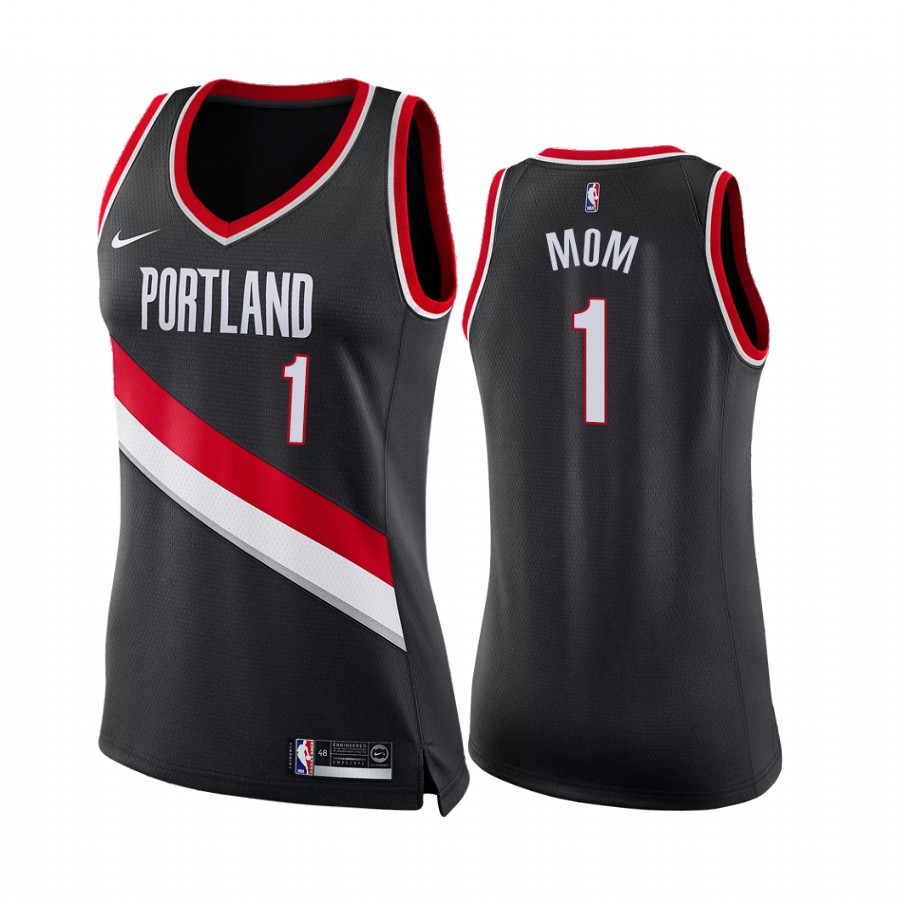 Portland Trail Blazers Black NO.1 Mom Jersey Mothers Day Women