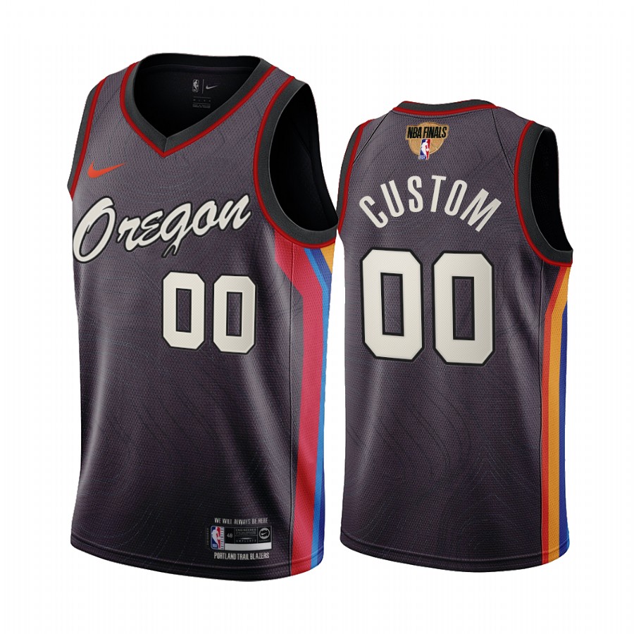 Portland Trail Blazers Custom #00 Black Playoffs Jersey