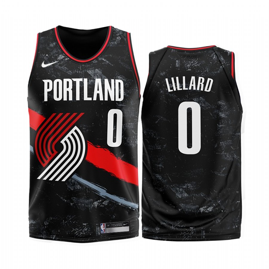Portland Trail Blazers Damian Lillard #0 Black Fashion Edition Jersey