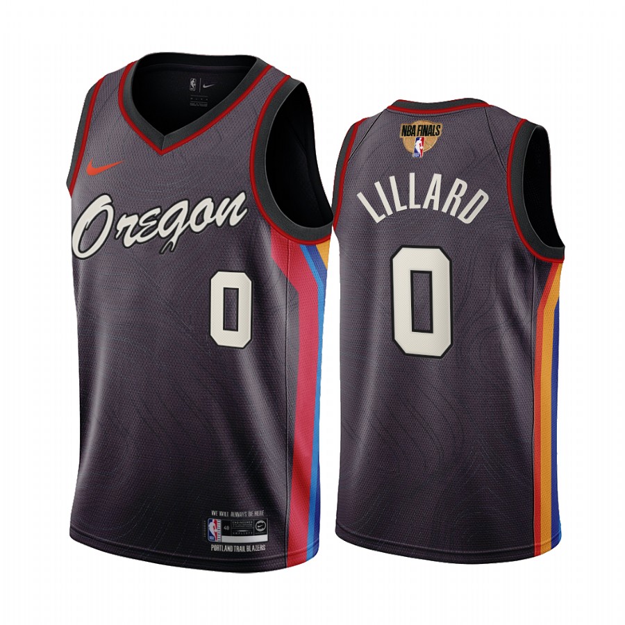 Portland Trail Blazers Damian Lillard #0 Black Playoffs Jersey