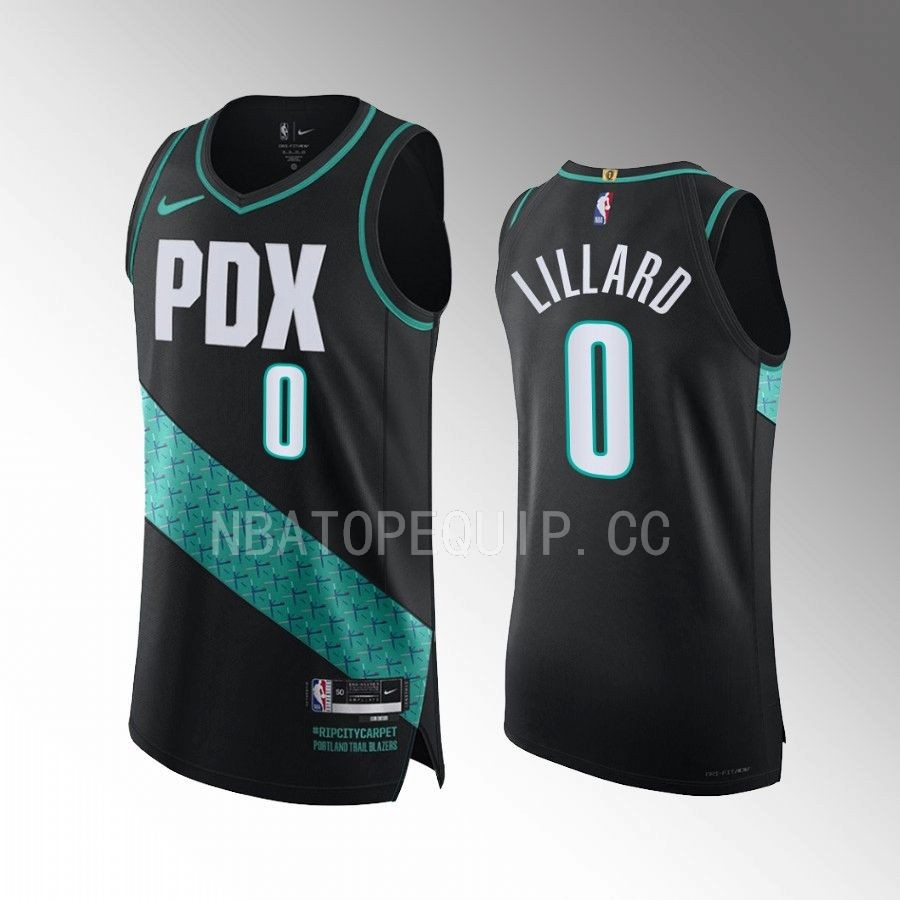 Portland Trail Blazers Damian Lillard City Edition Black #0 Jersey