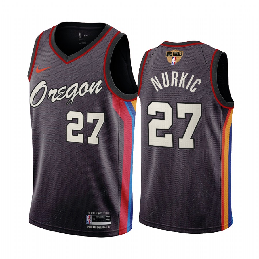 Portland Trail Blazers Jusuf Nurkic #27 Black Playoffs Jersey