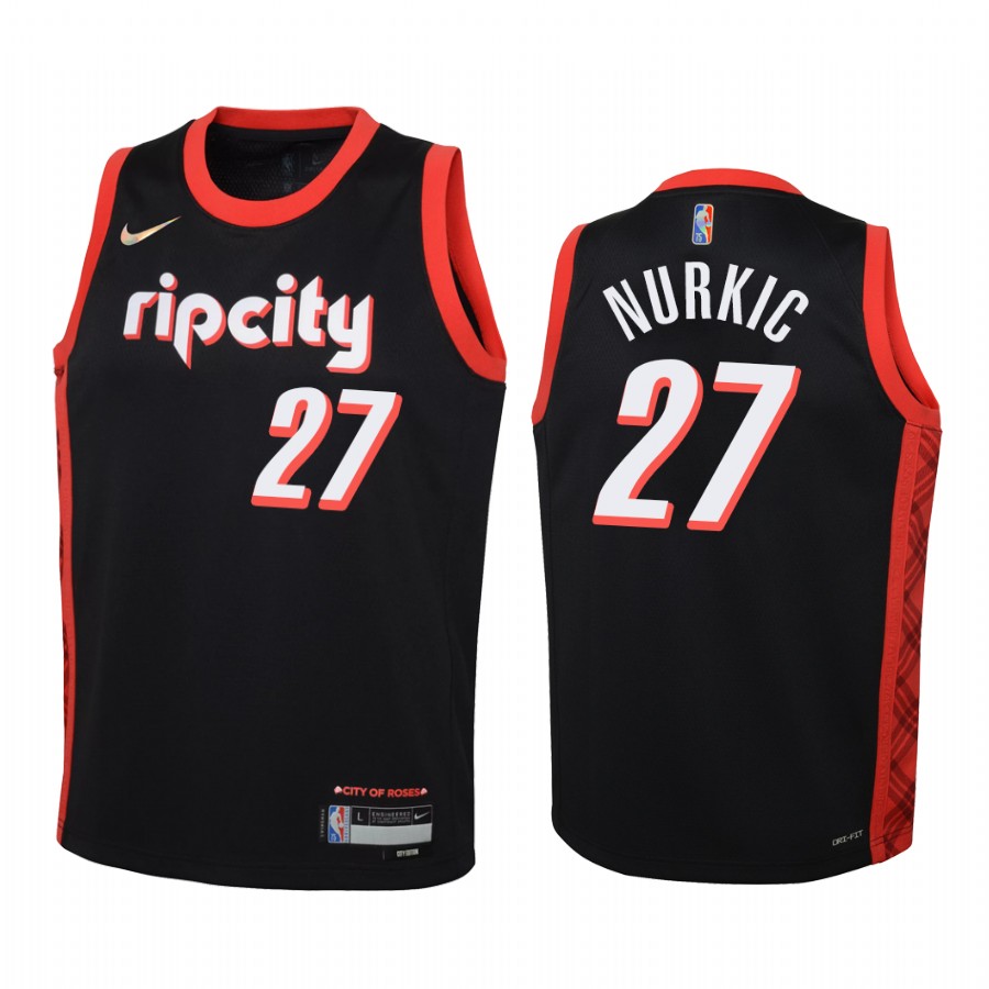 Portland Trail Blazers Jusuf Nurkic City Edition Black Youth Jersey 75th Season #27