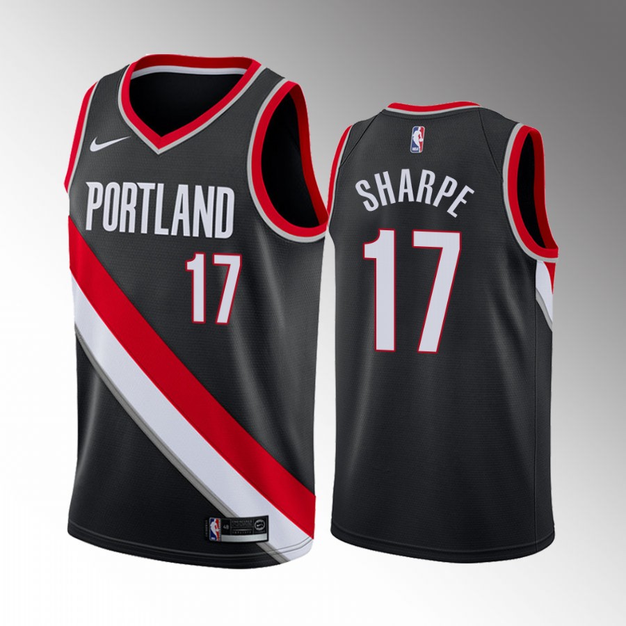 Portland Trail Blazers Shaedon Sharpe Draft Kentucky Wildcats Black #17 Jersey Icon Edition