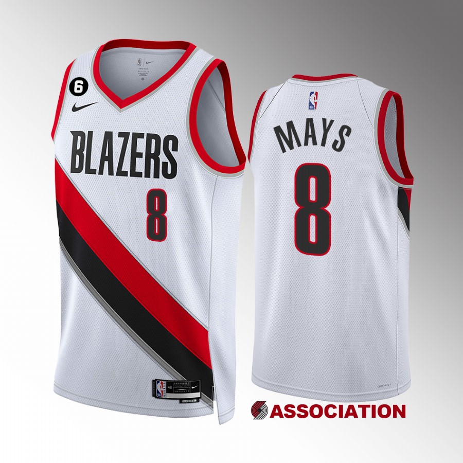 Portland Trail Blazers Skylar Mays Association Edition White #8 Jersey Swingman