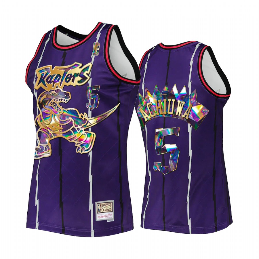 Precious Achiuwa #5 Toronto Raptors 75th Diamond Badge Purple Throwback Jersey
