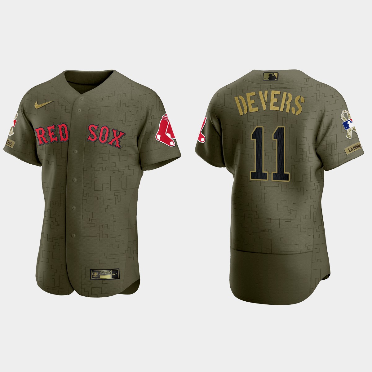 Rafael Devers Boston Red Sox Salute to Service Digital Camo Jersey - Green