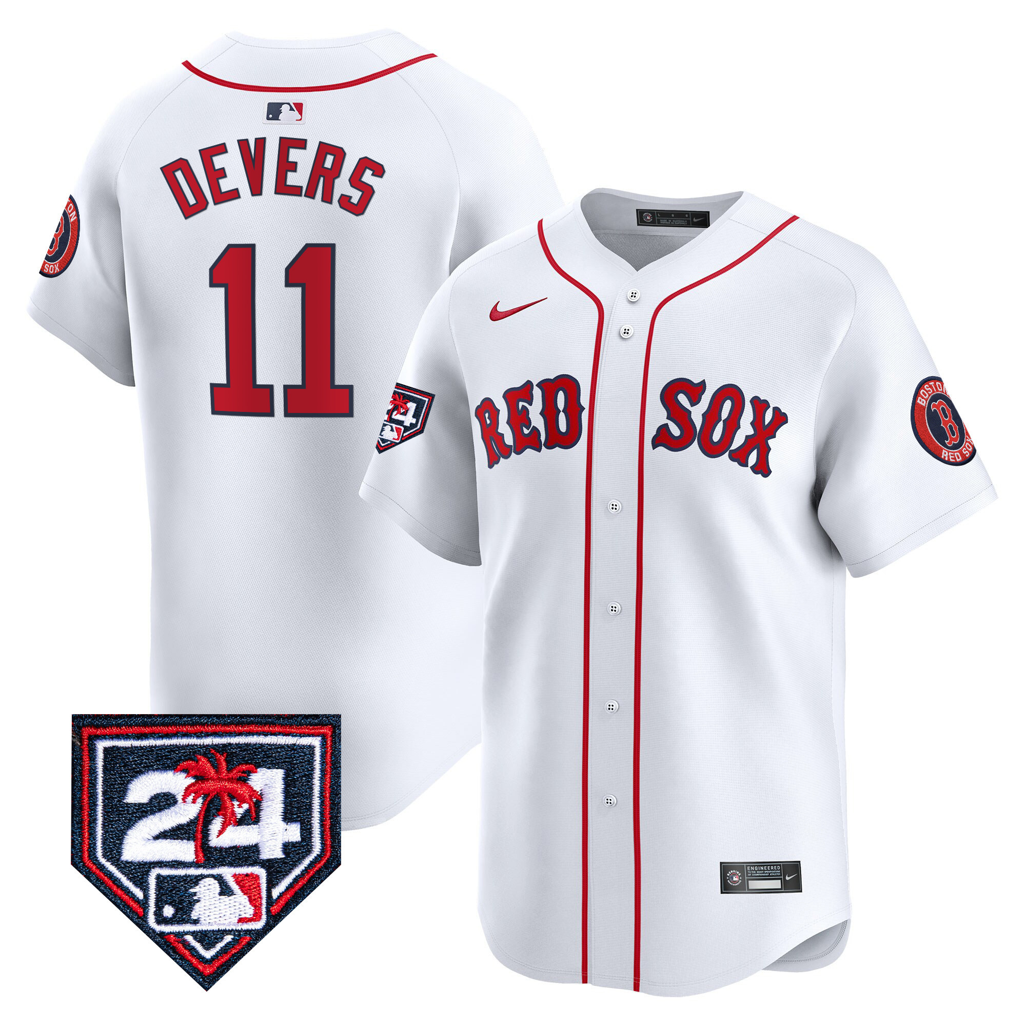 Rafael Devers Men's Boston Red Sox Spring Training Patch Vapor Premier Limited White Jersey - All Stitched