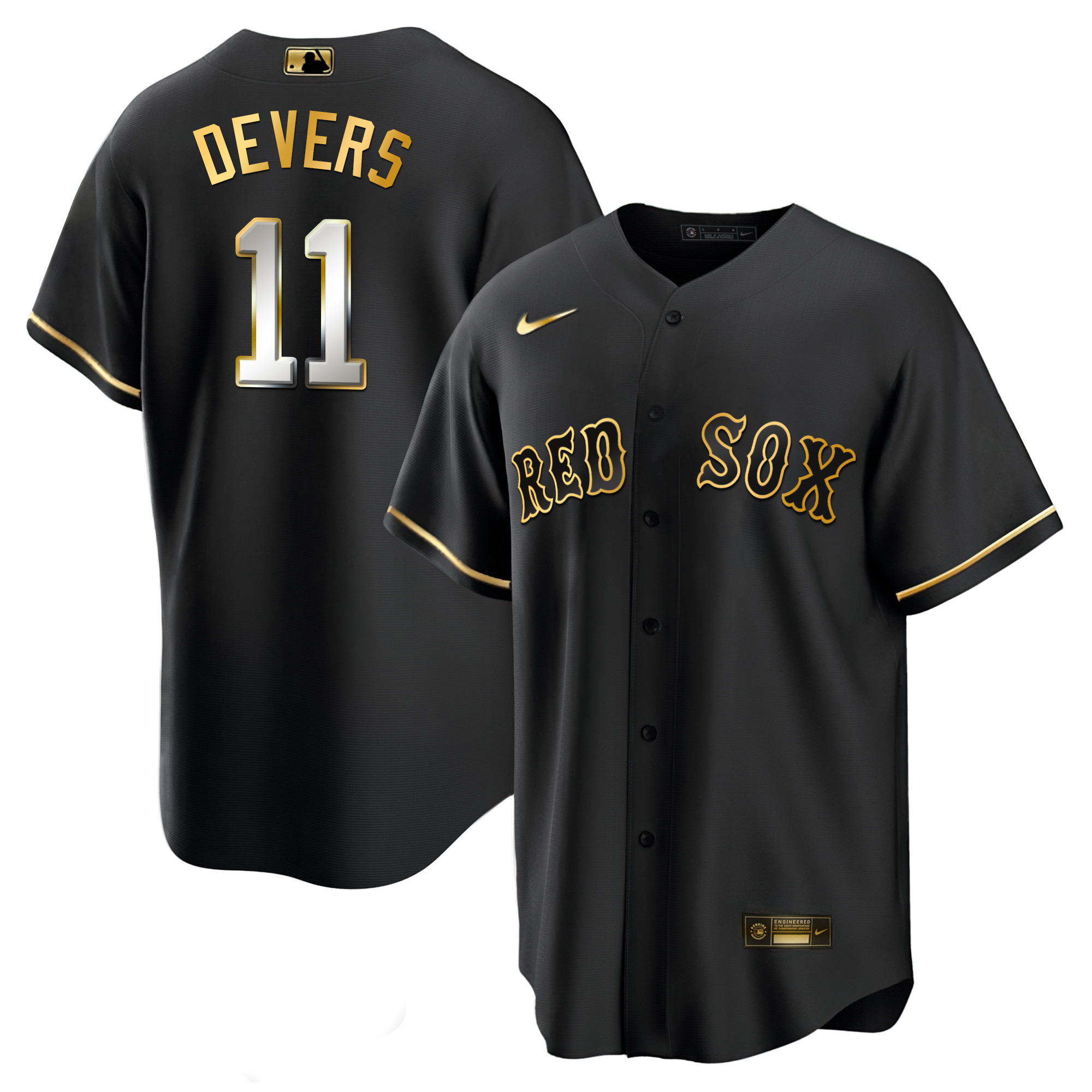 Rafael Devers Men's Boston Red Sox Black Limited & Gold Cool Black Limited Jersey - All Stitched