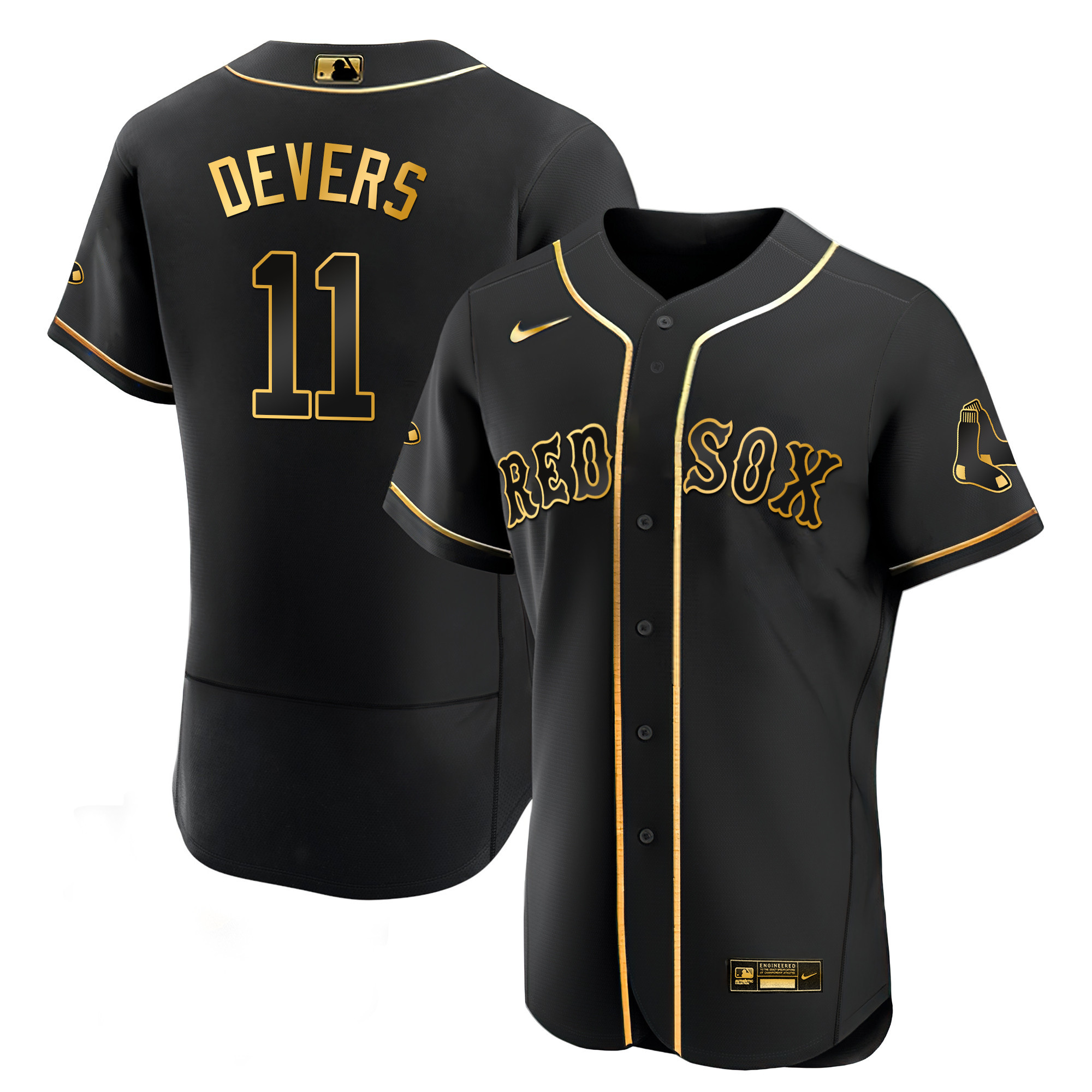 Rafael Devers Men's Boston Red Sox Black Limited & Gold Flex Black Gold Jersey - All Stitched