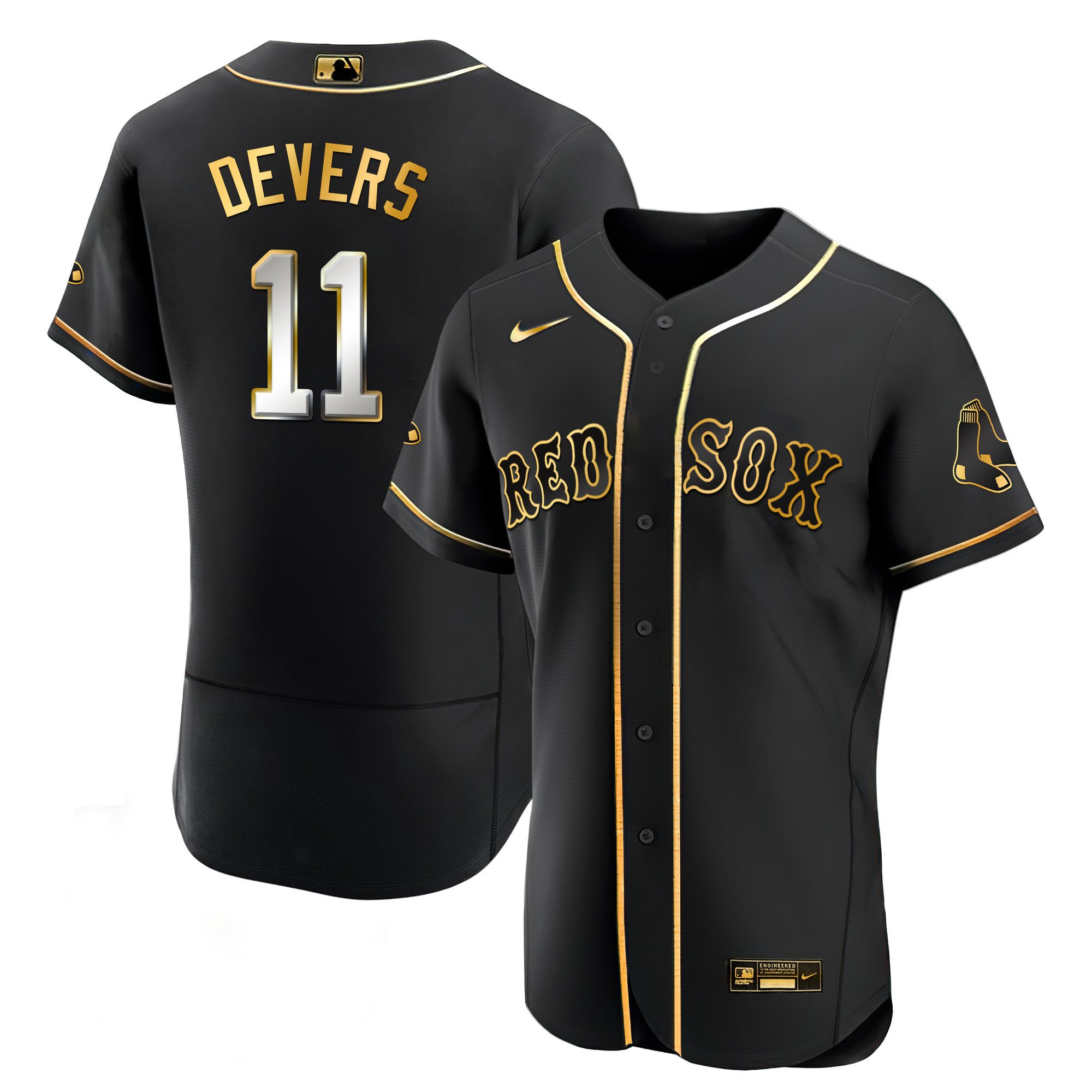 Rafael Devers Men's Boston Red Sox Black Limited & Gold Flex Black Limited Jersey - All Stitched