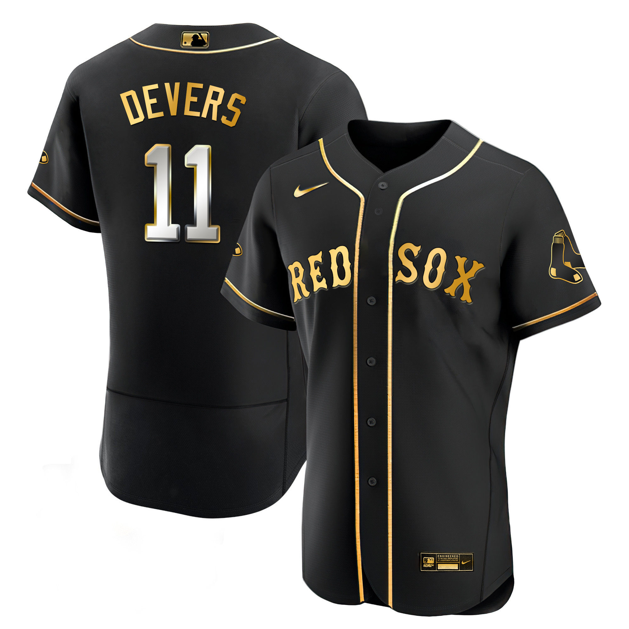 Rafael Devers Men's Boston Red Sox Black Limited & Gold Flex Limited Jersey - All Stitched