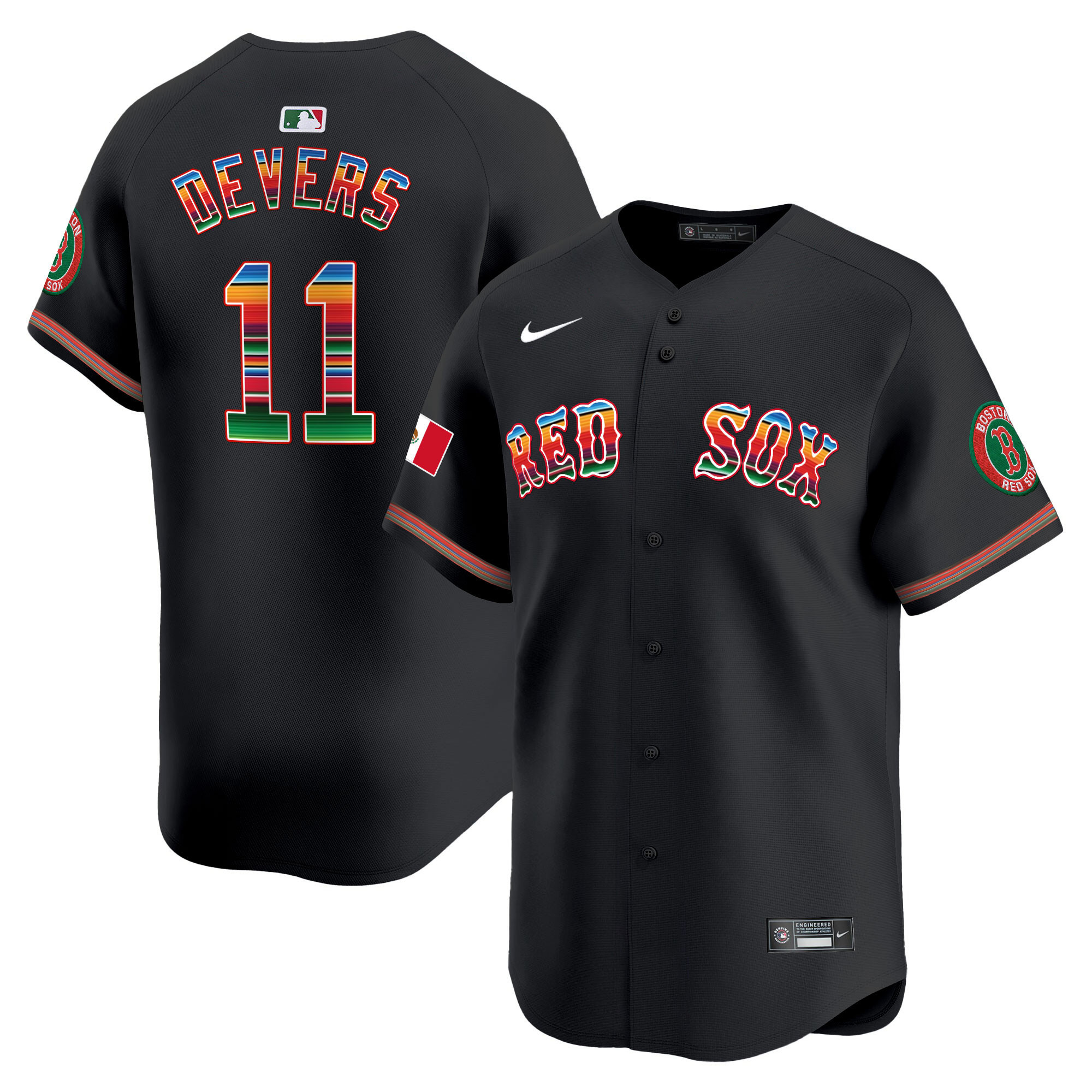 Rafael Devers Men's Boston Red Sox Mexico Vapor Premier Limited Black Jersey - All Stitched