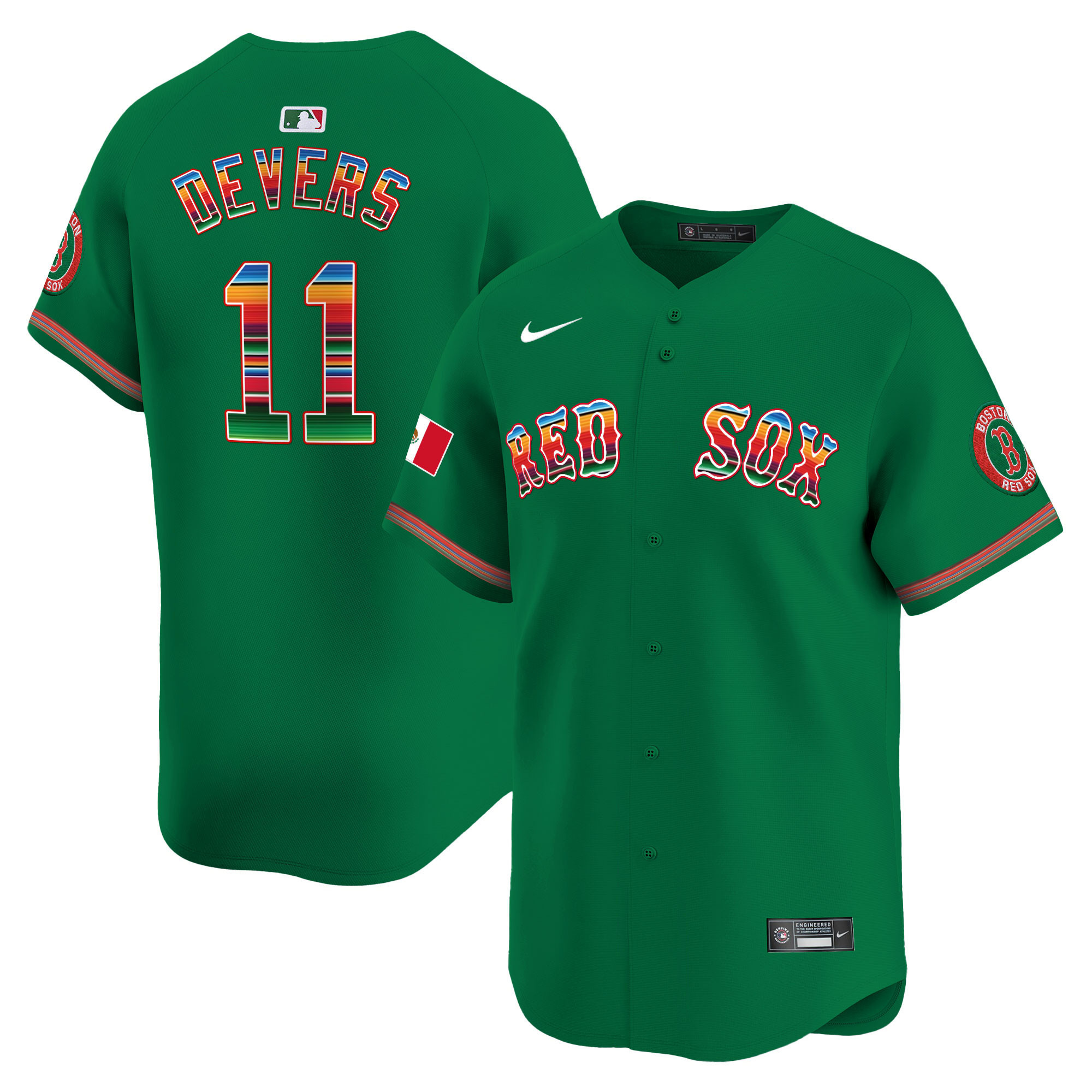 Rafael Devers Men's Boston Red Sox Mexico Vapor Premier Limited Green Jersey - All Stitched