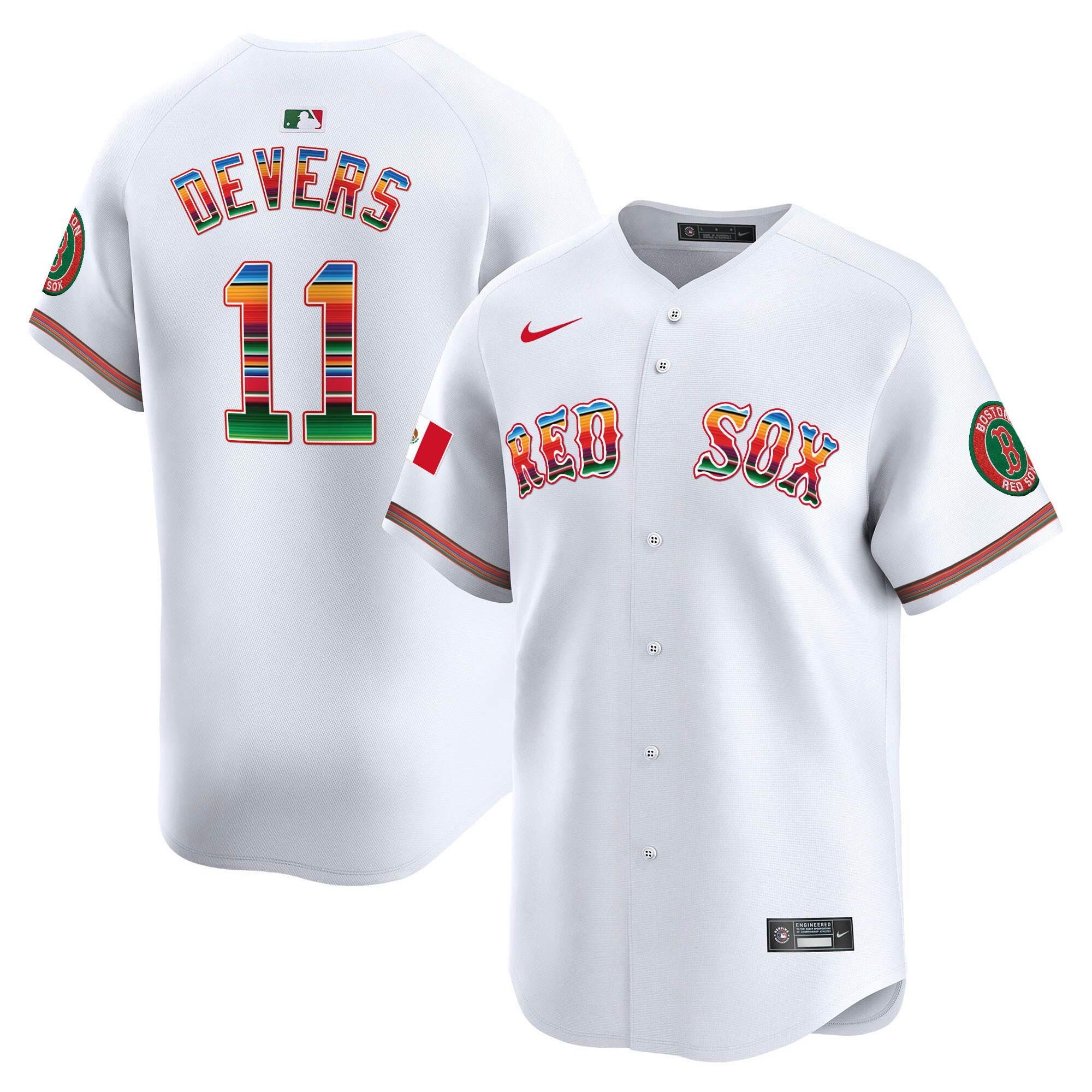 Rafael Devers Men's Boston Red Sox Mexico Vapor Premier Limited White Jersey - All Stitched