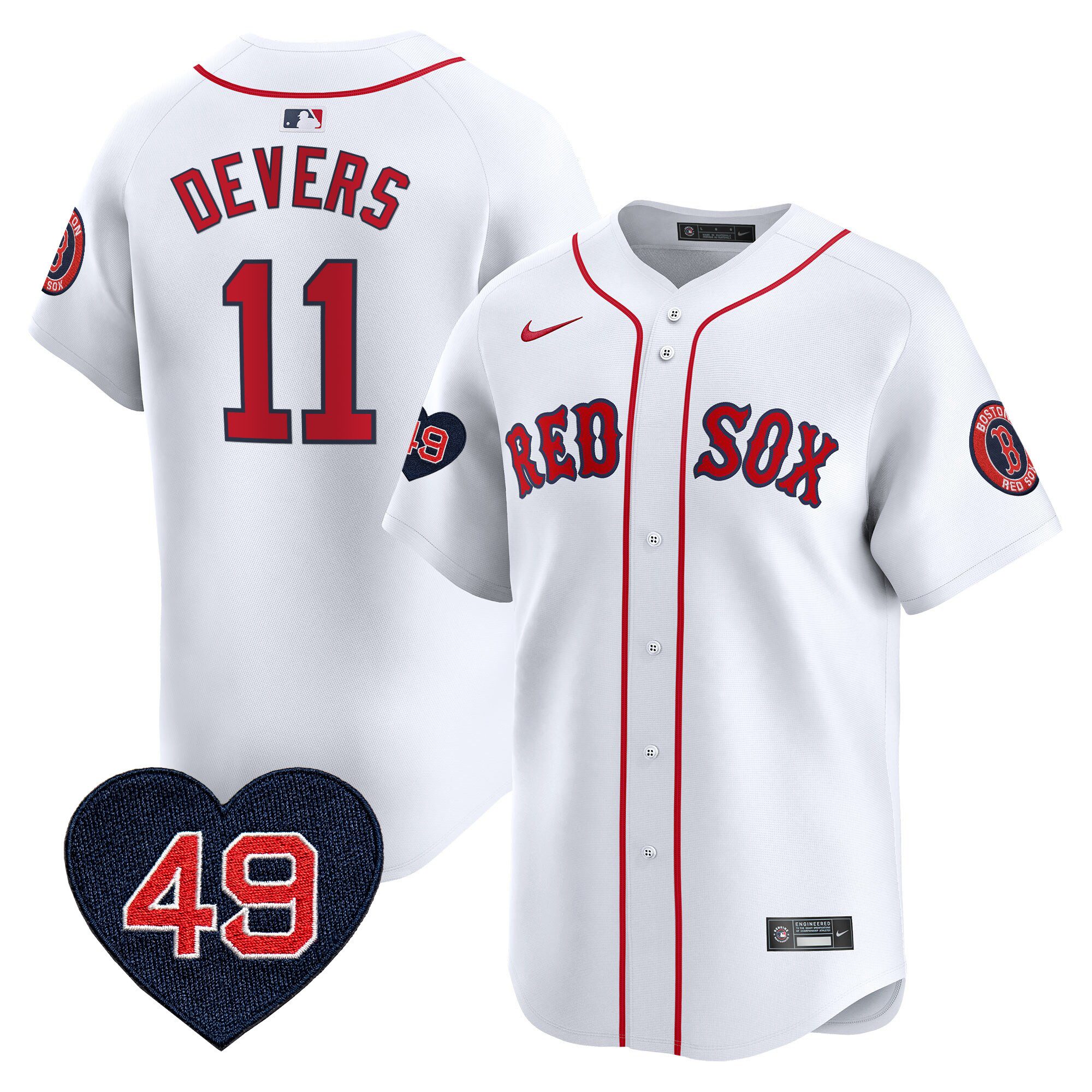 Rafael Devers Men's Boston Red Sox Tim Wakefield Patch Vapor Premier Limited White Jersey - All Stitched