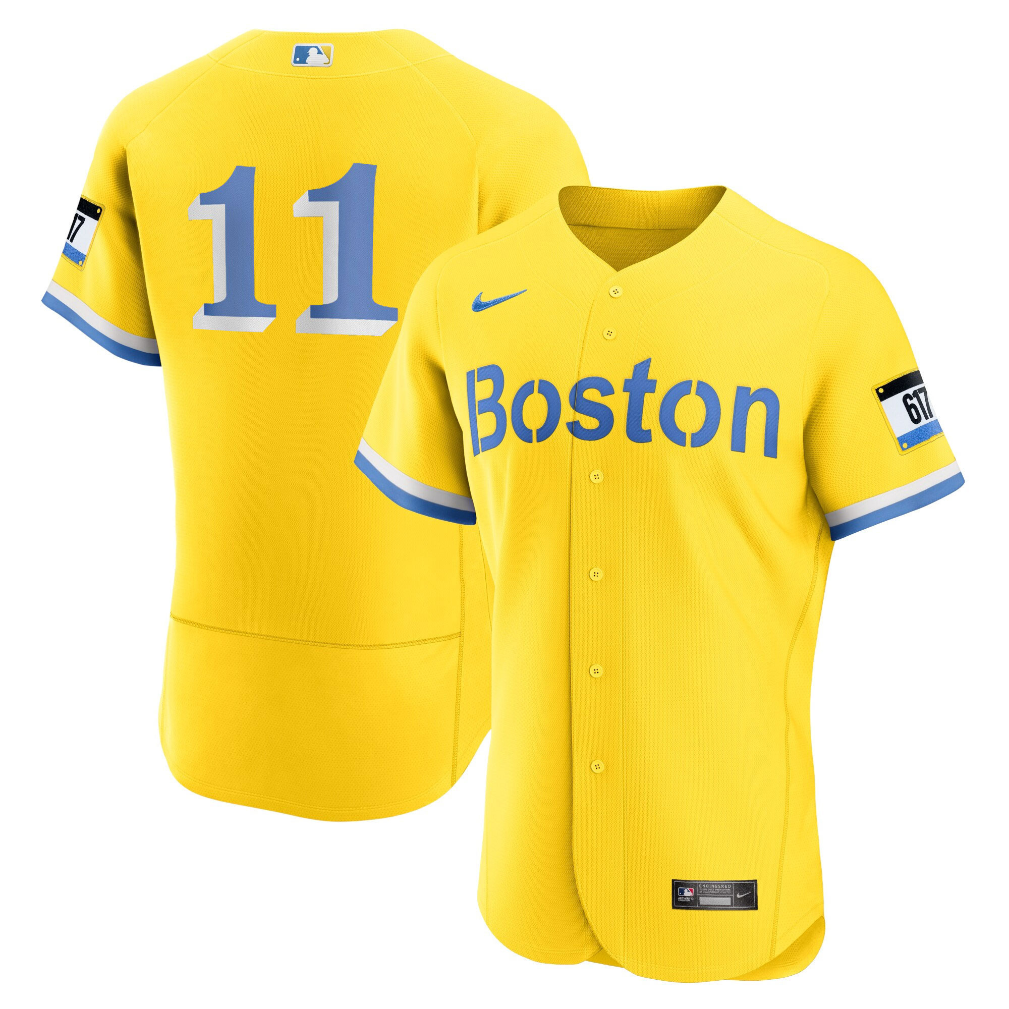 Rafael Devers Men's Boston Red Sox Yellow Flex Base Jersey - All Stitched