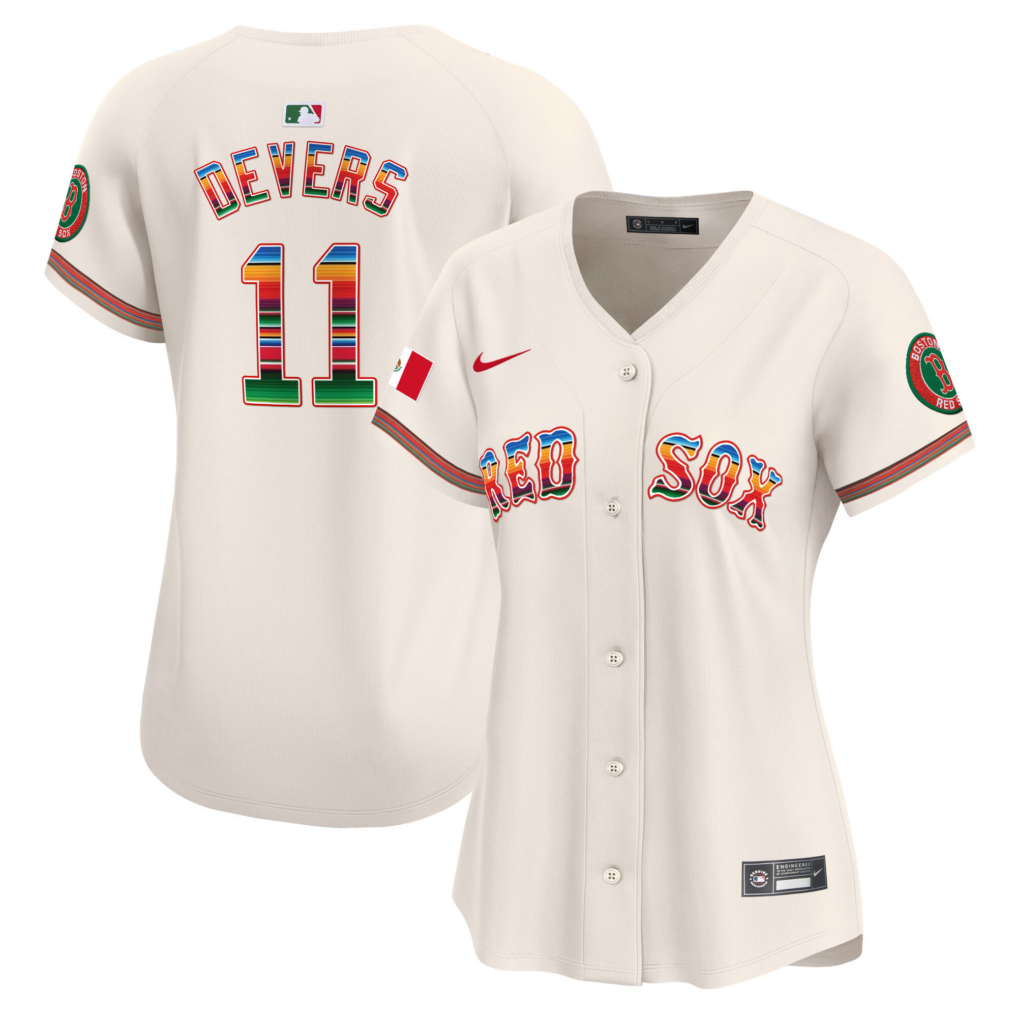Rafael Devers Women's Boston Red Sox Mexico Vapor Premier Limited Cream Jersey - All Stitched