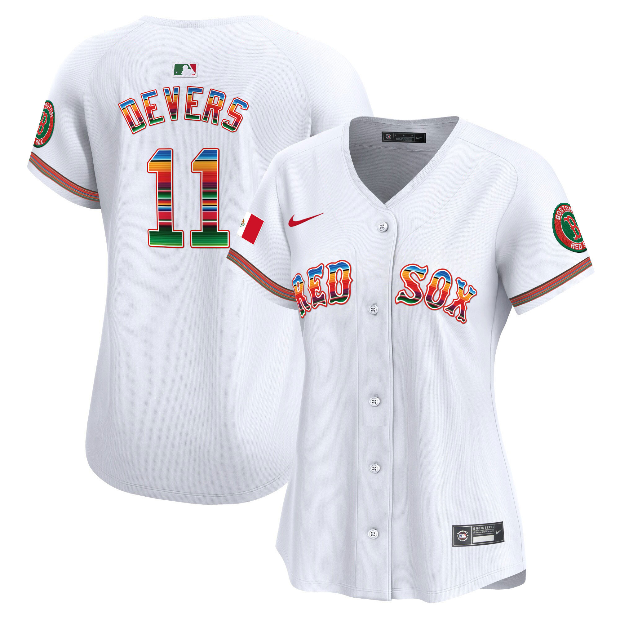 Rafael Devers Women's Boston Red Sox Mexico Vapor Premier Limited White Jersey - All Stitched