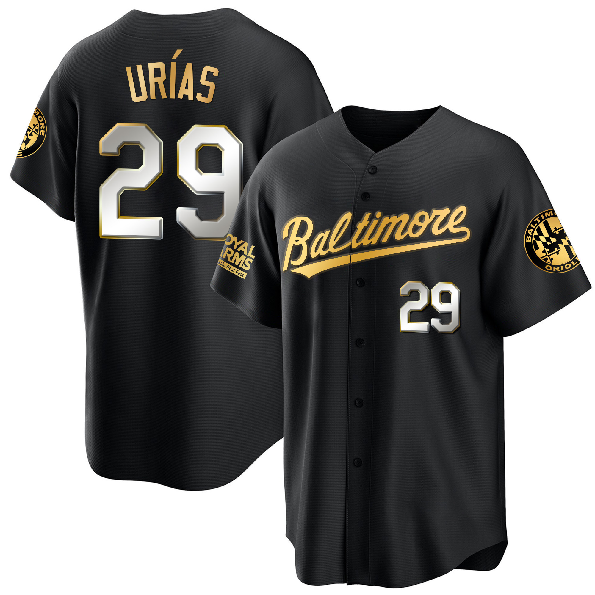 Ramón Urías Men’s Baltimore Orioles Gold Cool Black Limited Jersey - All Stitched