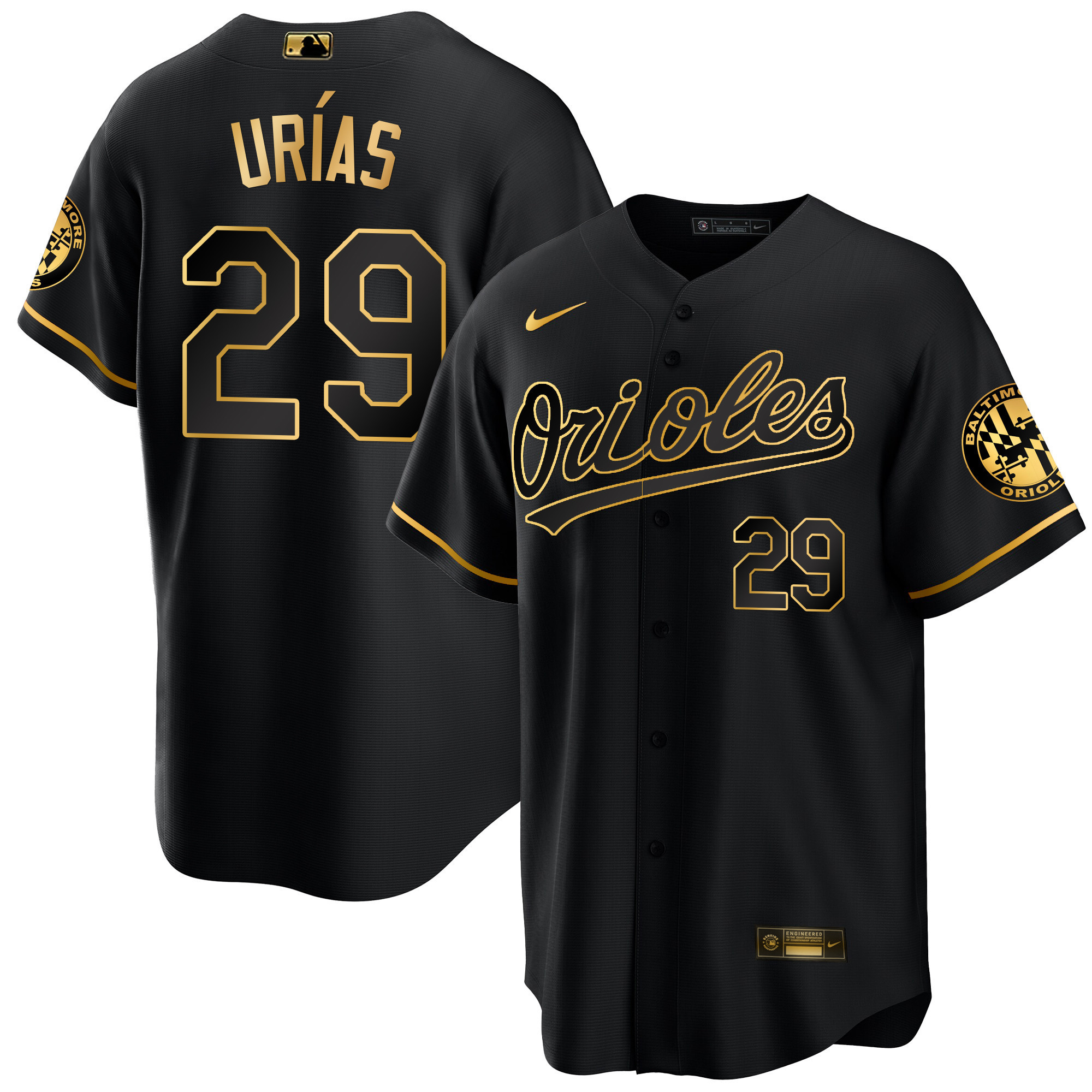 Ramón Urías Men’s Baltimore Orioles Special Gold Cool Black Gold Jersey - All Stitched