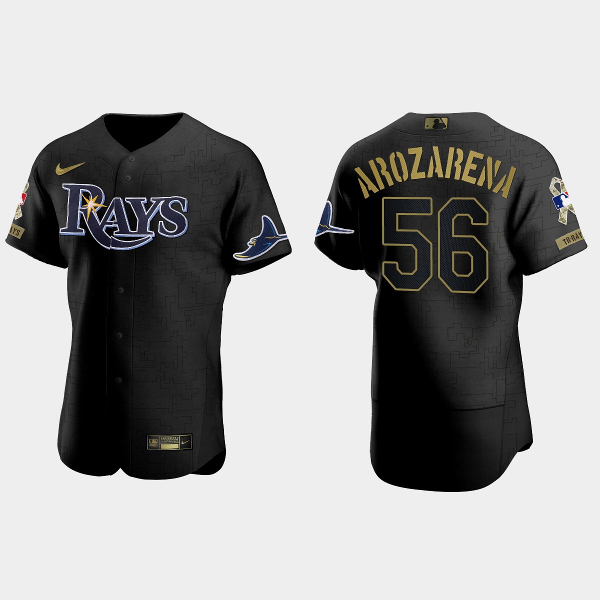 Randy Arozarena Tampa Bay Rays Salute to Service Jersey - All Black