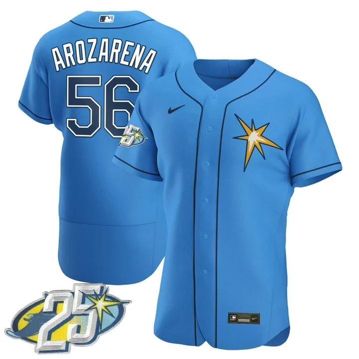 Randy Arozarena Tampa Bay Rays 25th Anniversary Light Blue Flex Base Jersey
