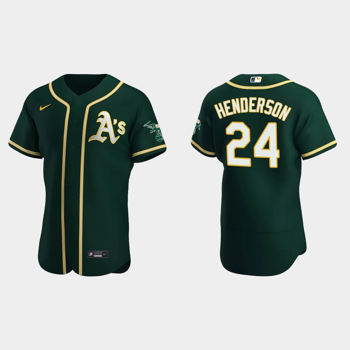 Rickey Henderson Oakland Athletics Alternate Jersey - Green